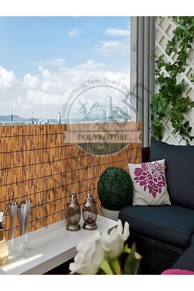 100x100 Dekoratif Doğal Bambu Kamış Hasır Bahçe Çiti- Gölgelik Hasır -balkon -tavan Dekorasyon 100x100 Tek Ebat 5 x 1