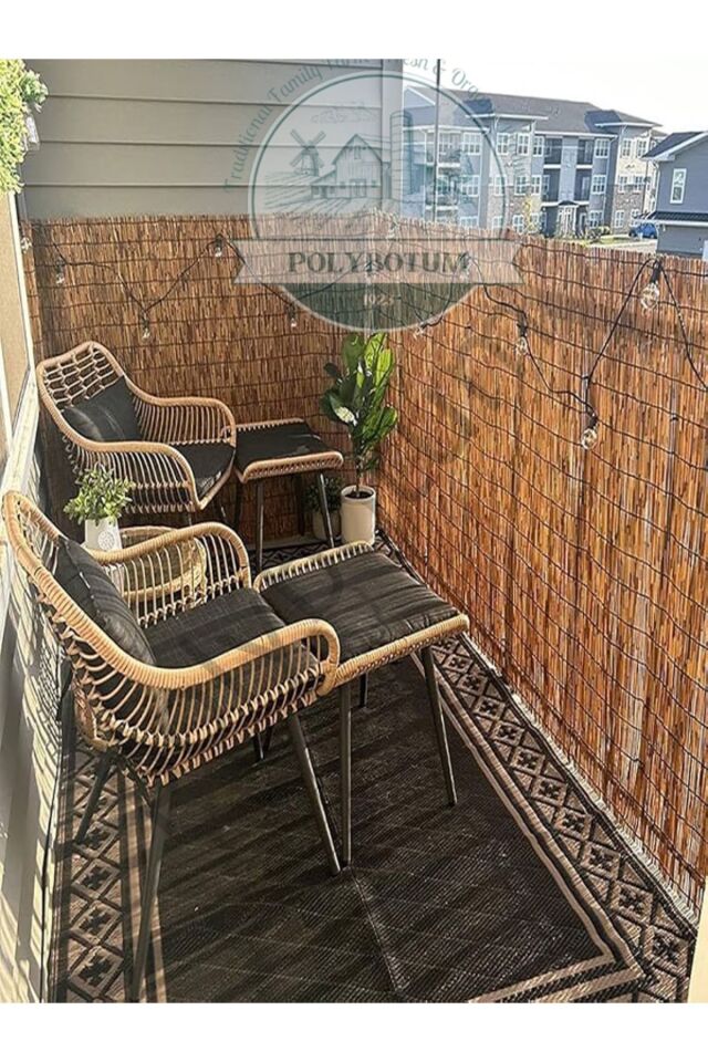 100x100 Dekoratif Doğal Bambu Kamış Hasır Bahçe Çiti- Gölgelik Hasır -balkon -tavan Dekorasyon 100x100 Tek Ebat 5 x 1