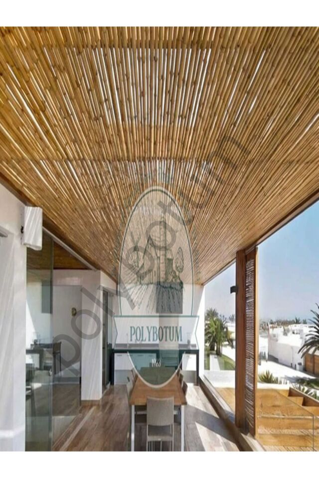 200x300 Dekoratif Doğal Bambu Kamış Hasır Bahçe Çiti- Gölgelik Hasır -balkon -tavan Dekorasyon 200x300 Tek Ebat 5 x 1