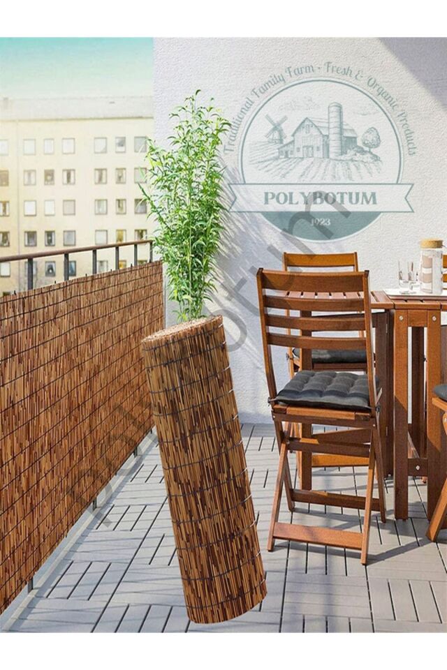 100x250 Dekoratif Doğal Bambu Kamış Hasır Bahçe Çiti- Gölgelik Hasır -balkon -tavan Dekorasyon 100x250 Tek Ebat 5 x 1