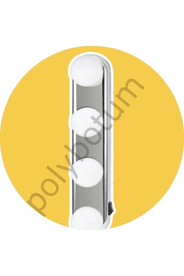 Vantuzlu 4 LEDLİ Makyaj Aynası Işığı Beyaz Tek Ebat
