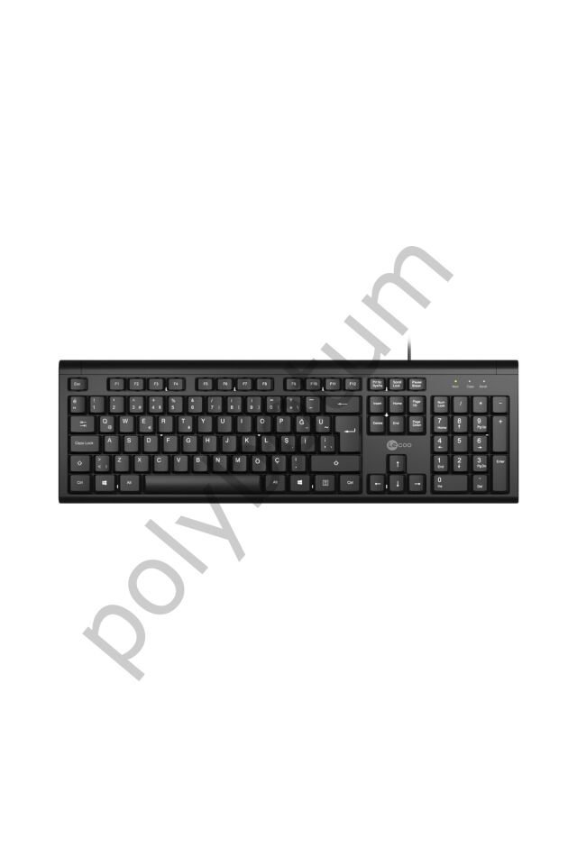 Kb101 Usb Kablolu Türkçe Q Klavye Siyah Siyah Tek Ebat