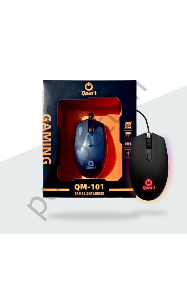 QM-101 USB Rainbow Mouse Siyah Tek Ebat