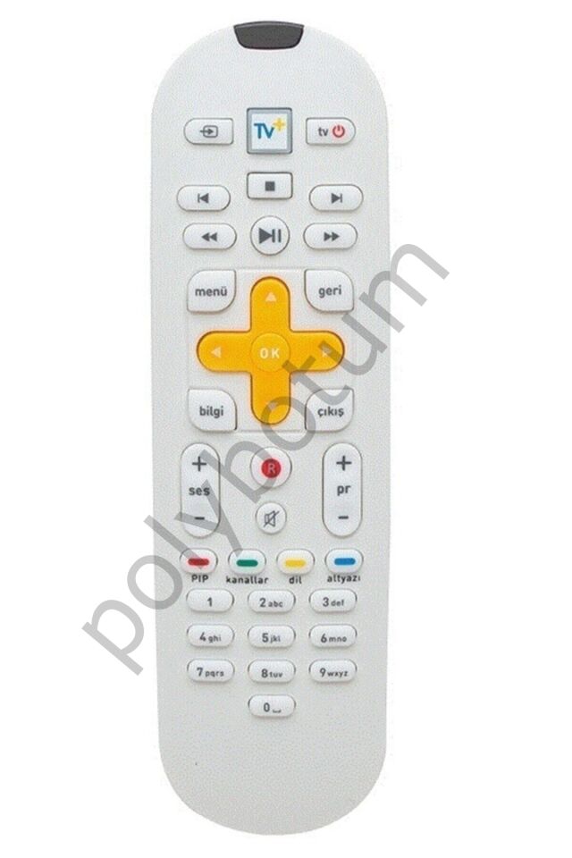Tv+ Plus Klavyesiz Orjinal Kumanda gri Tek Ebat