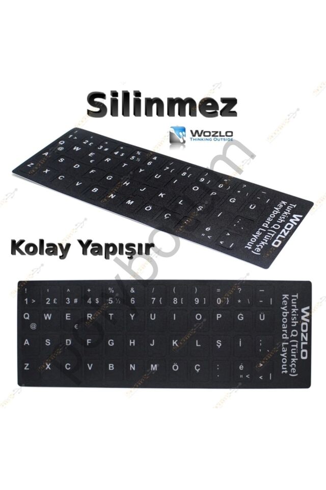 Hdx8256 Klavye Stıcker Tuş Takımı Türkçe Q Siyah STANDART Tek Ebat