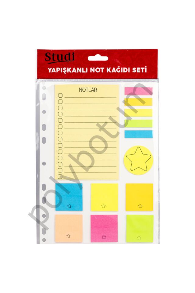 Yapışkanlı Not Kağıdı Seti  Tek Ebat