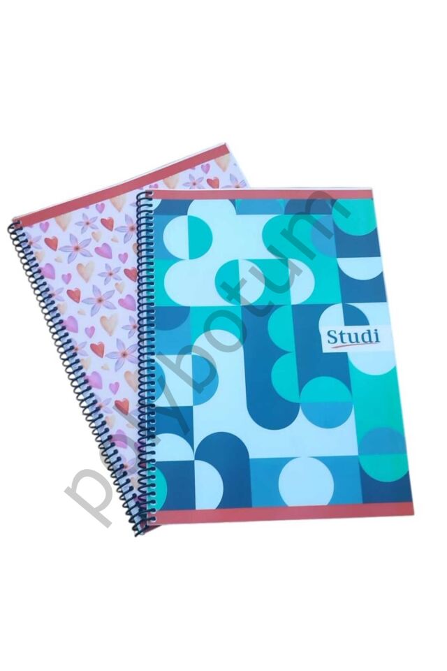 72 Yaprak PP Kapak A4  Kareli Defter  2 Adet renkli 1 Tek Ebat