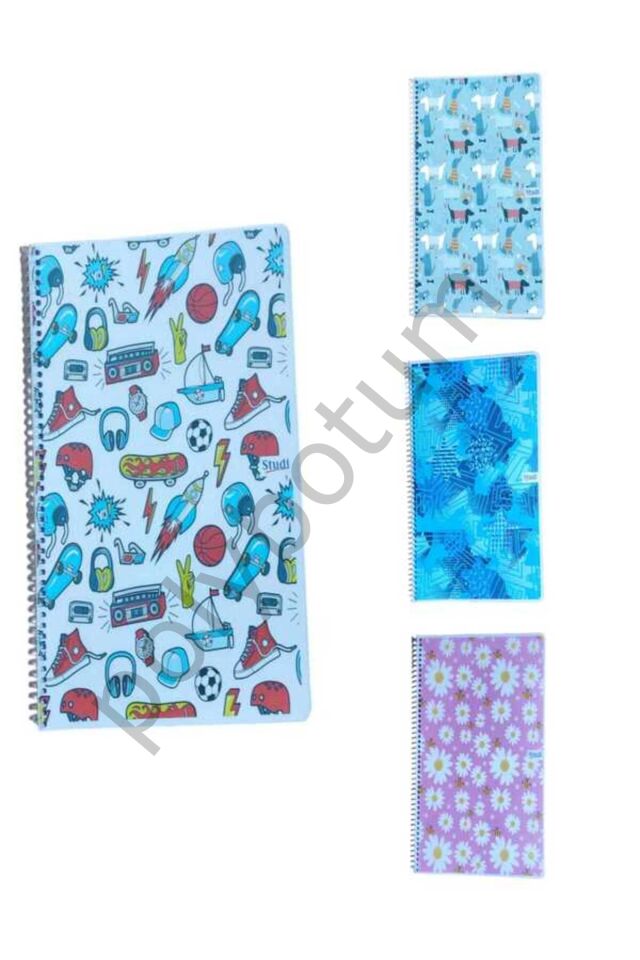 96 Yaprak A4  Kareli Defter 2 Adet renkli 1 Tek Ebat