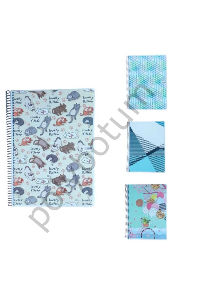 160 Yaprak A4  Kareli Defter 2 Adet renkli Tek Ebat