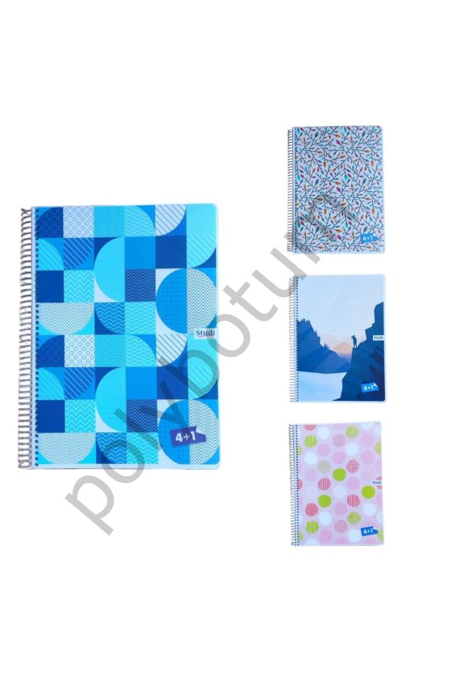 150 Yaprak A4  4+1 (4 Kareli 1 Çizgili ) Defter 2 Adet renkli Tek Ebat