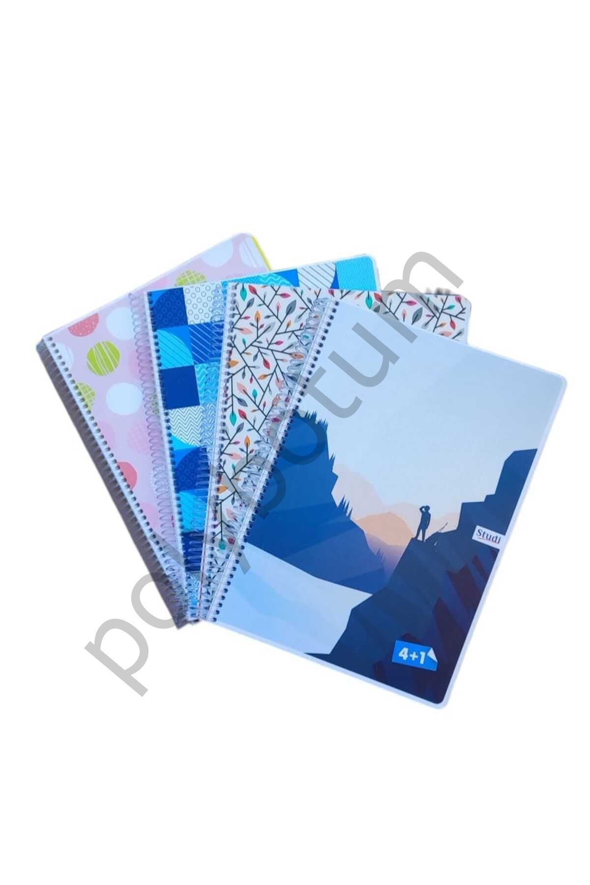 150 Yaprak A4  4+1 (4 Kareli 1 Çizgili ) Defter 2 Adet renkli Tek Ebat