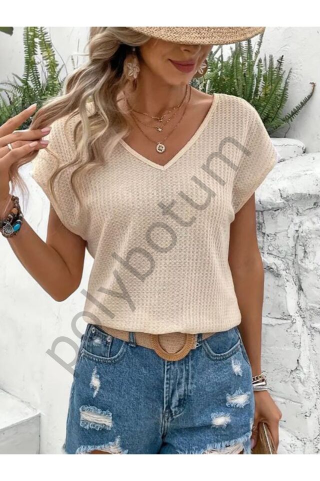 Tüy Baskılı Crew Neck Tank Top, Yaz Için Rahat Kolsuz Tank Top, Kadın Giyim KREM M