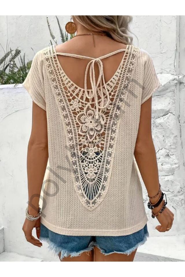 Tüy Baskılı Crew Neck Tank Top, Yaz Için Rahat Kolsuz Tank Top, Kadın Giyim KREM M