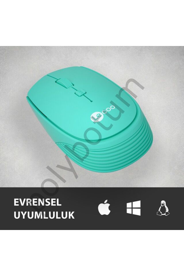 Ws202 Kablosuz 1200dpı 4 Tuşlu Optik Turkuaz Uyumlu Pil Tasarruflu 15 Metre Menzilli Mouse turkuaz Tek Ebat