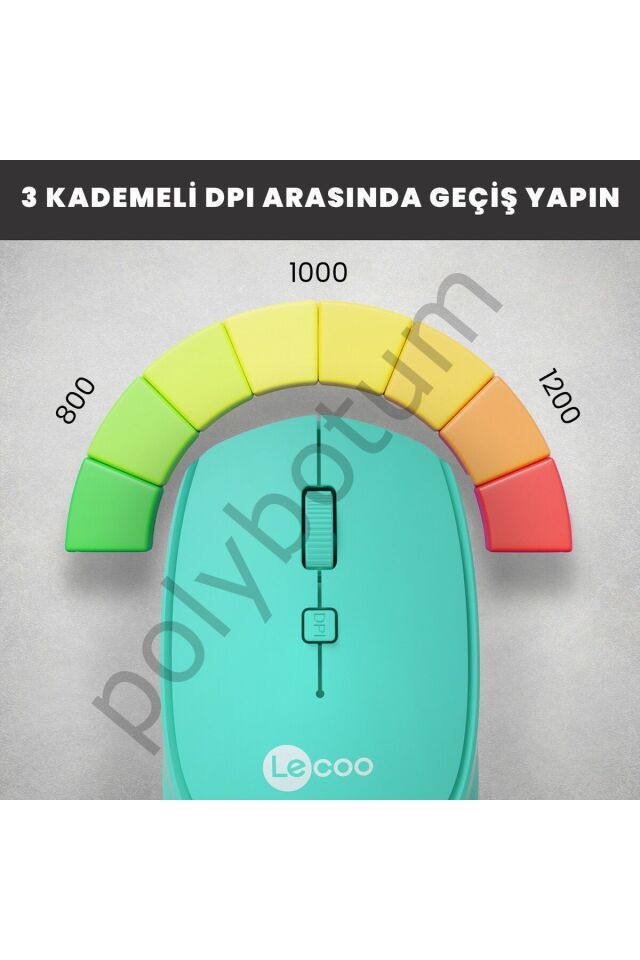 Ws202 Kablosuz 1200dpı 4 Tuşlu Optik Turkuaz Uyumlu Pil Tasarruflu 15 Metre Menzilli Mouse turkuaz Tek Ebat