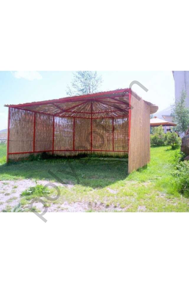 Sarı Kamış Hasır Bambu Çit 1m X 5m Plastik 100 x 500 Sarı Tek Ebat 100 x 500