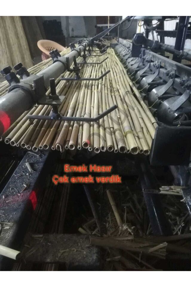 Kamış Hasır Çit Bambu Doğal 1m X 5m (uv)misina Ipli! Makine Örgüsü Duvar Dökoru sarı  50 x 110