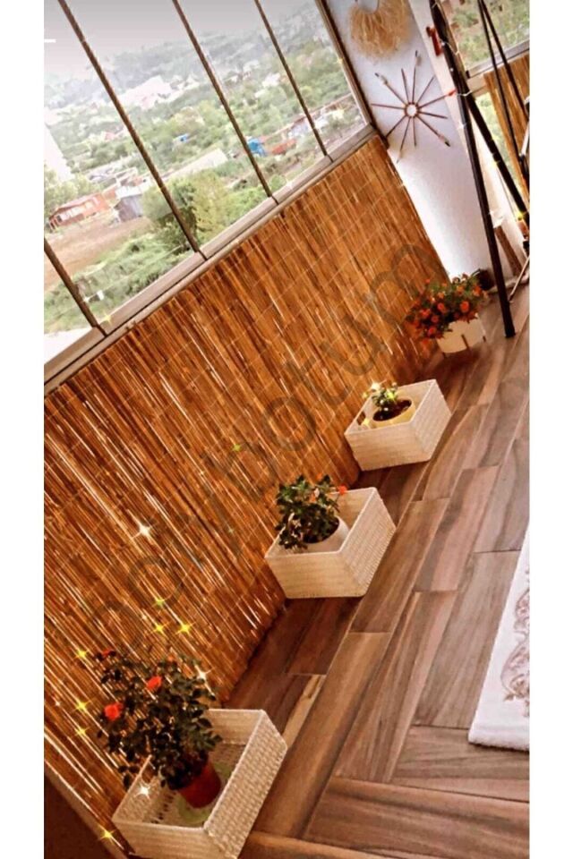 Kamış Hasır Çit Bambu Doğal 1m X 5m Dekoratif Ürün  Tek Ebat