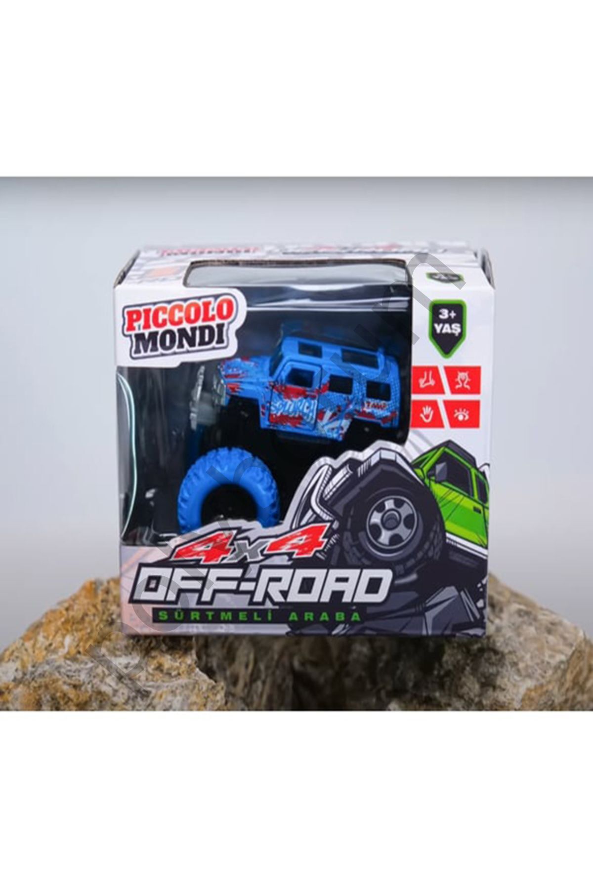Piccolo Mondi Off-Road Sürtmeli Araba (Mavi) mavi Tek Ebat