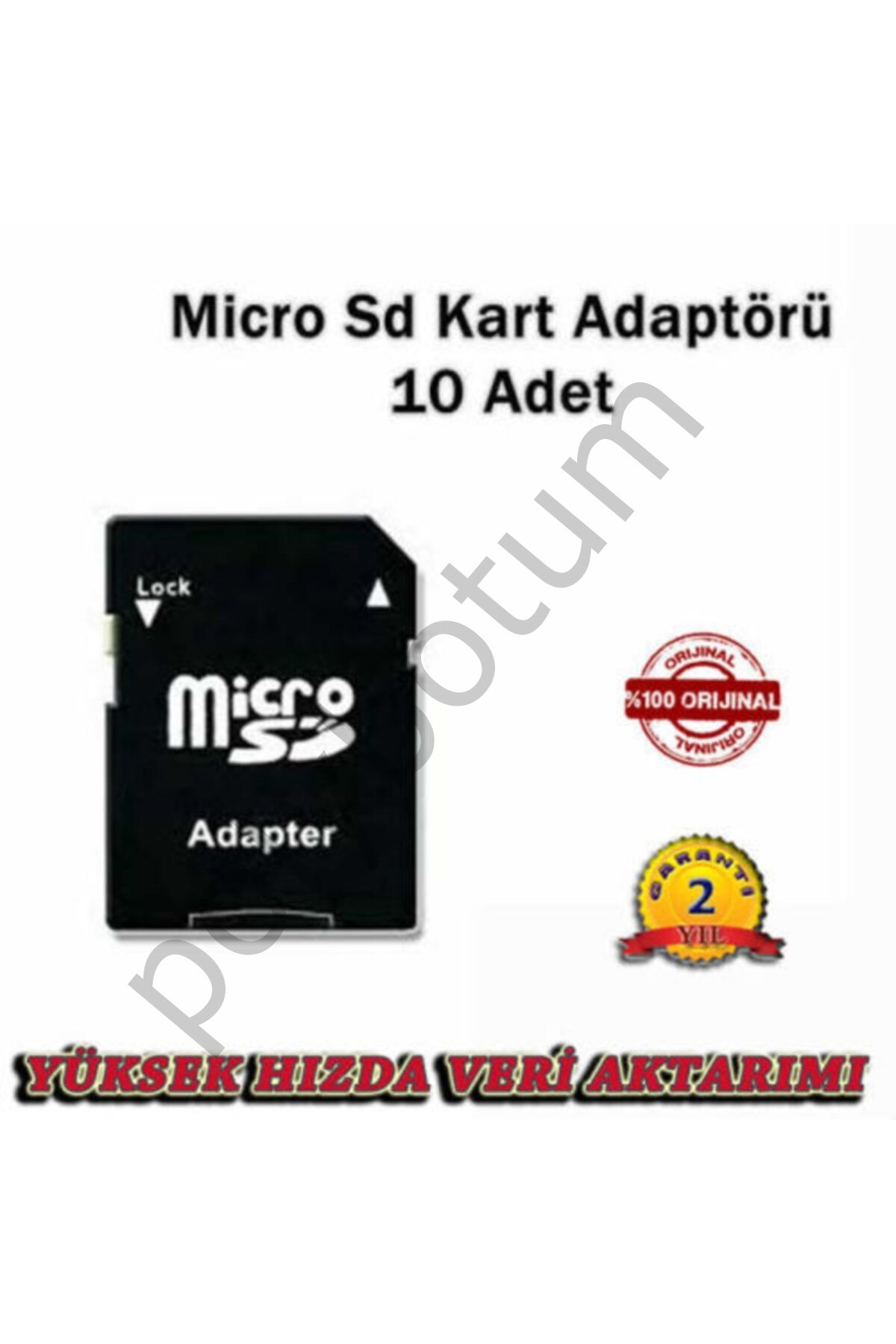 Hafıza Kartı Micro Sd Kart Adaptörü 10 Adet ÇOK RENKLİ Tek Ebat