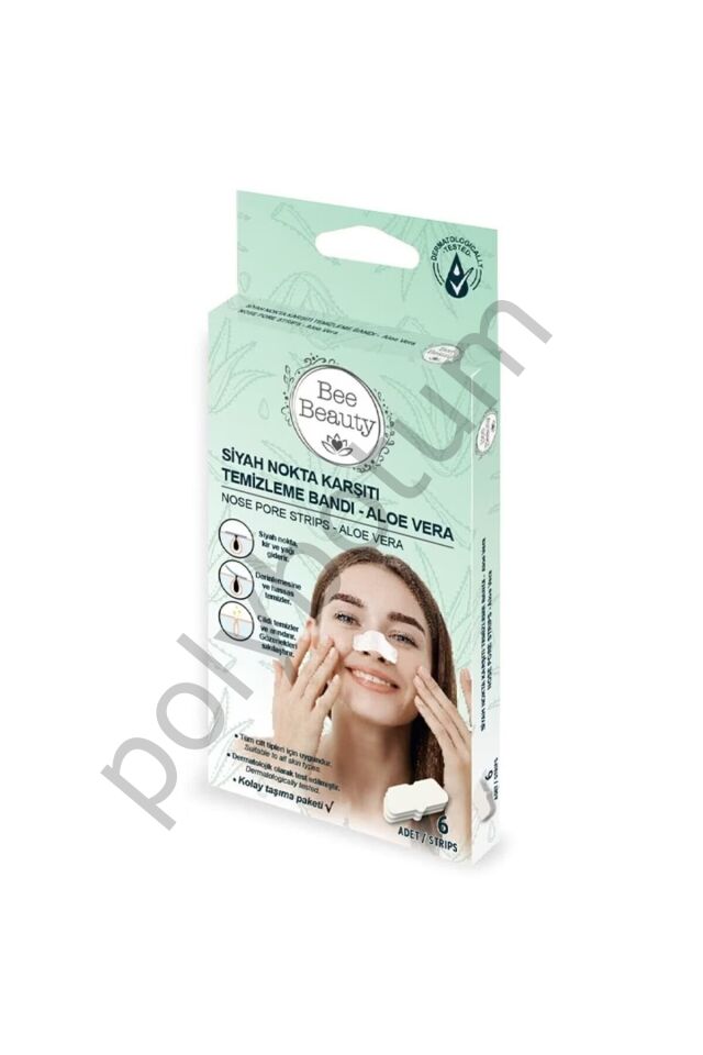 Siyah Nokta Karşıtı Burun Temizleme Bandı - Aloe Vera 6'lı X2 Adet  Tek Ebat