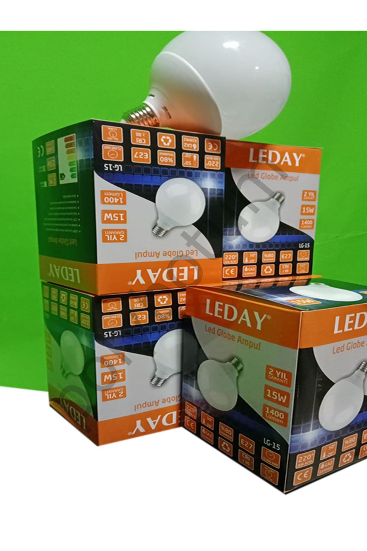 2 Adet Led Ampul 15W Gaz İçermez %80 Tasarruf  Tek Ebat