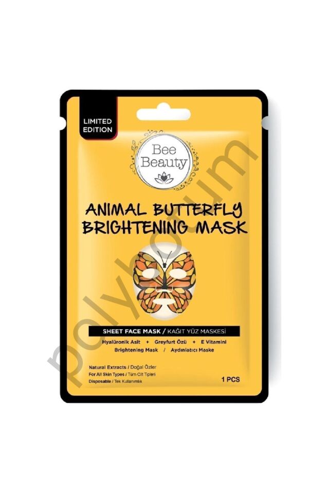 Animal Kağıt Maske Butterfly Aydınlatıcı Kelebek Maske  Tek Ebat