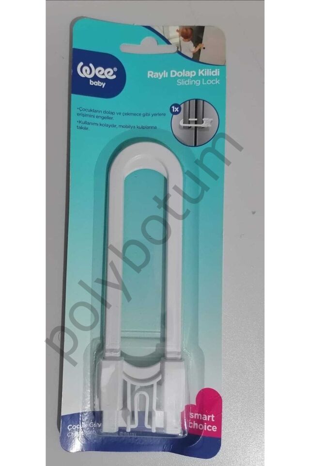 Raylı Dolap Kilidi Beyaz Tek Ebat