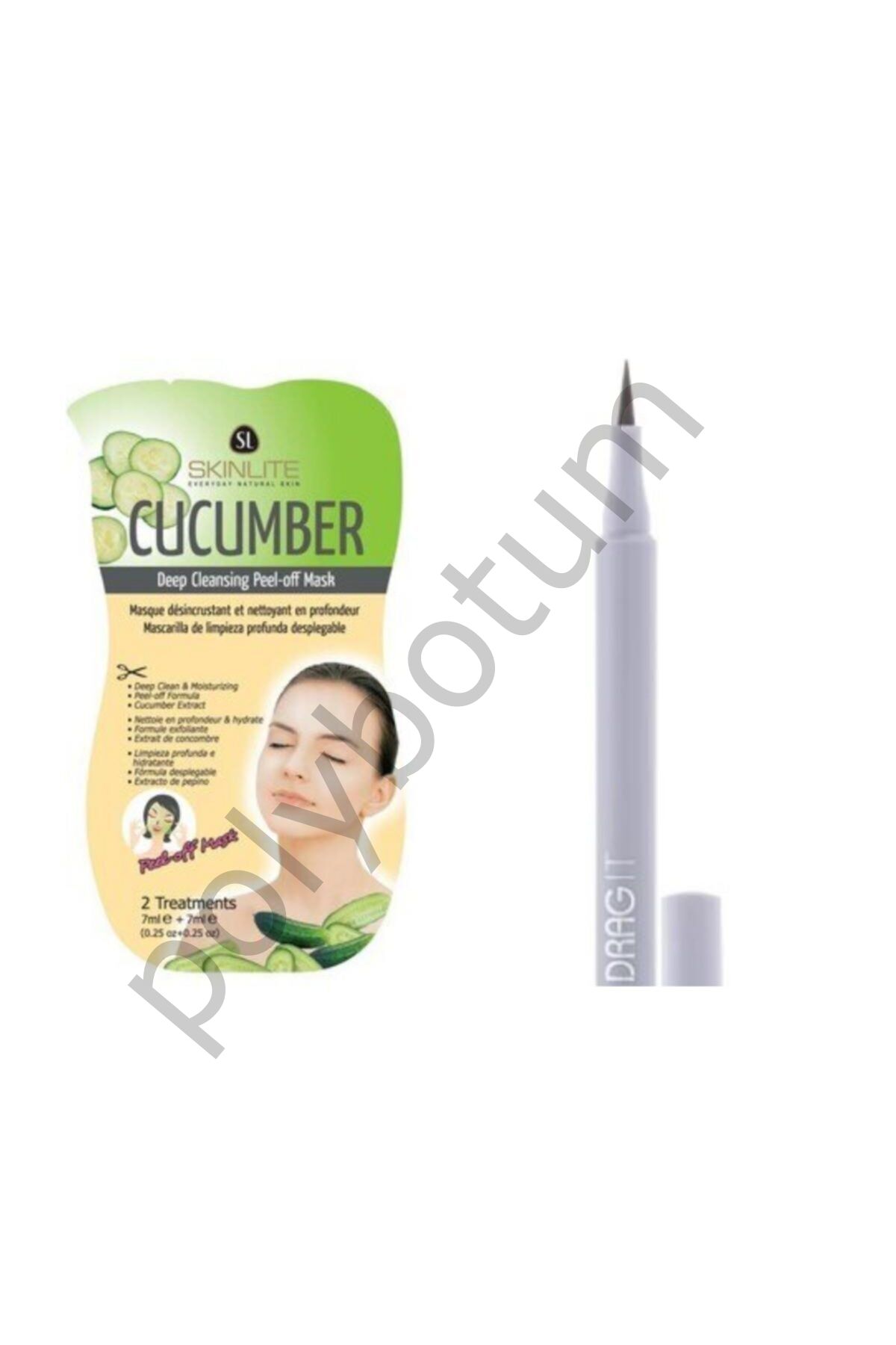 Skınlıte ''cucumber'' Derin Temizleyici Soyulabilir Maske Drag It Inkpen Keçe Uçlu Eyeliner  Tek Ebat