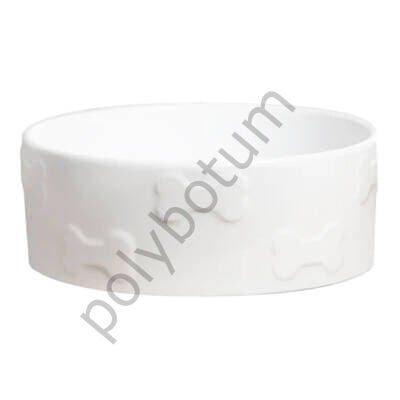 Theebby Porselen Mama ve Su Kabı – 22 cm Beyaz | Sağlıklı ve Şık Kedi Köpek Kabı