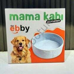 Theebby Porselen Mama ve Su Kabı – 22 cm Beyaz | Sağlıklı ve Şık Kedi Köpek Kabı